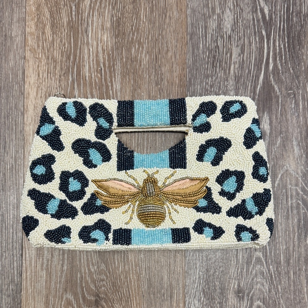 Tiana New York Divine Bee Beaded Envelope Clutch